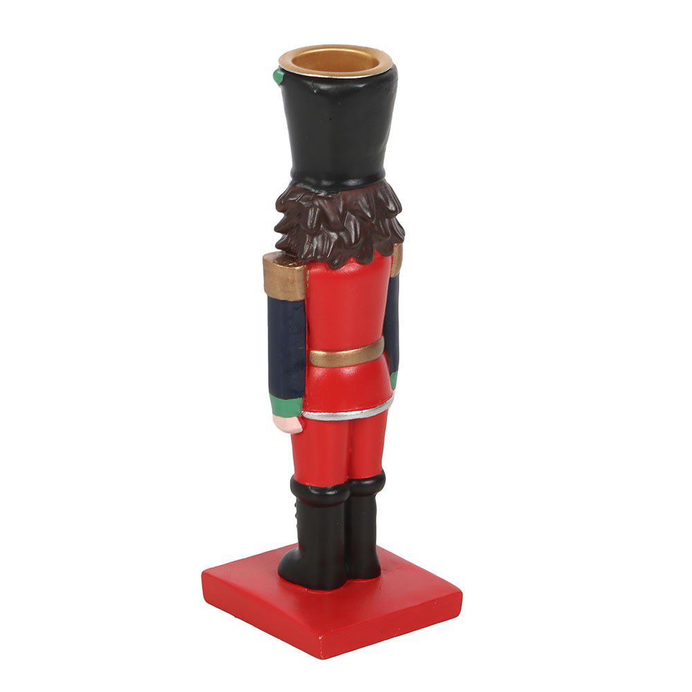 Nutcracker Soldier Candle Holder with Taper Candle Festive Christmas Centrepiece Candle Holder - Tophatter Daily Deals