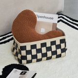 Black And White Hand Woven Storage Basket PU 0 - Tophatter Daily Deals