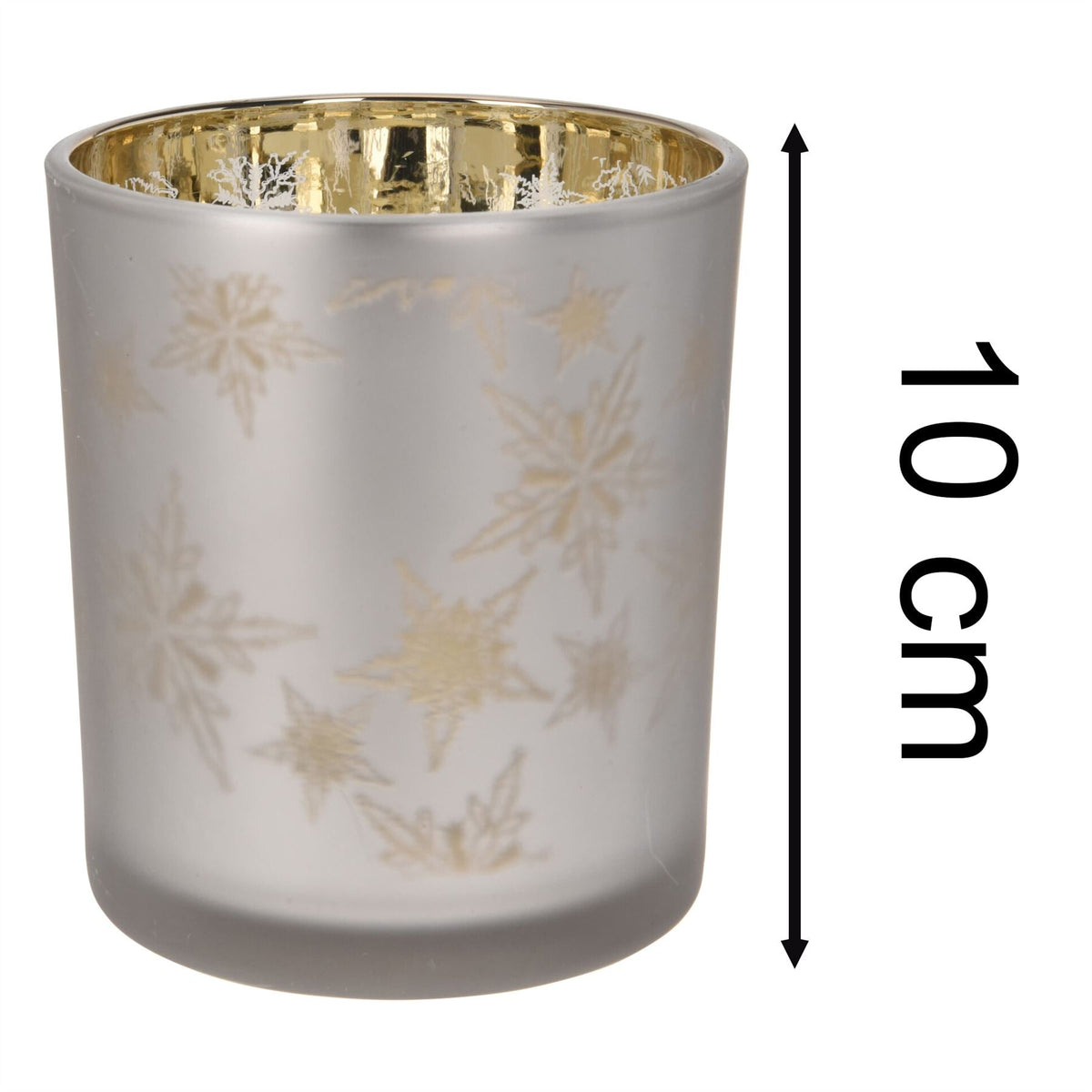 Snowflake Tealight Holder | Frosted Glass Christmas Tea Light Candle Holder 10cm Candle Holder - Tophatter Daily Deals