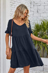 V-Neck Flounce Sleeve Tiered Dress Casual Dresses - Tophatter Daily Deals