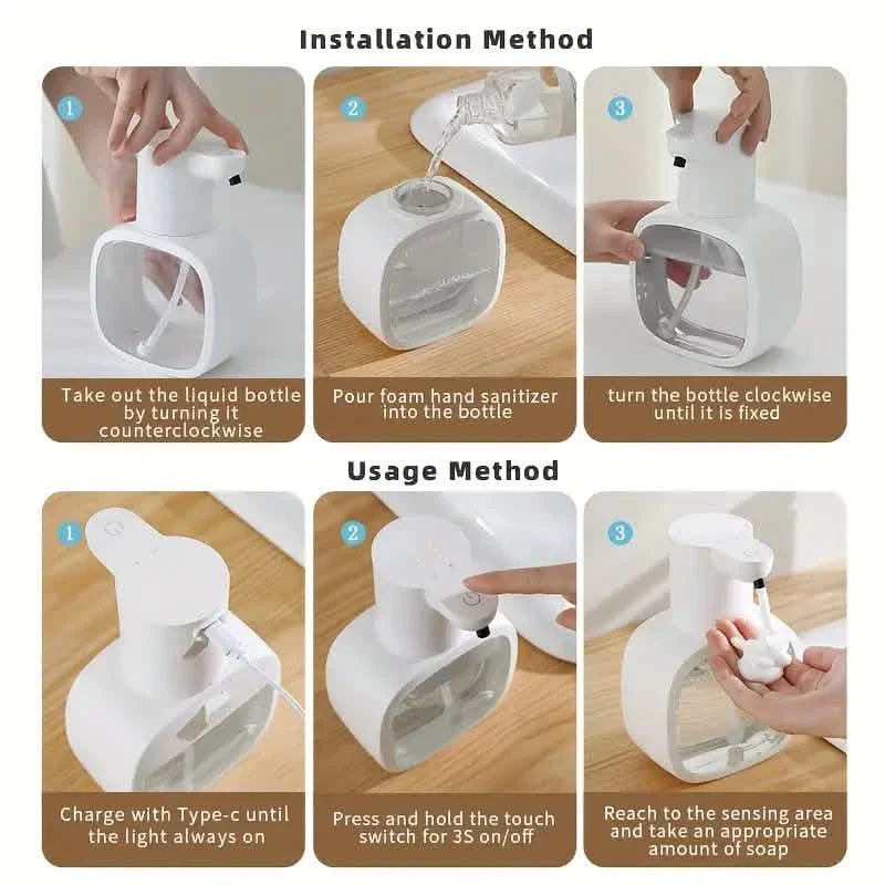 Automatic Foam Soap Dispenser – Touchless, USB Rechargeable, Adjustable Volume Kitchen Tools & Gadgets - Tophatter Daily Deals