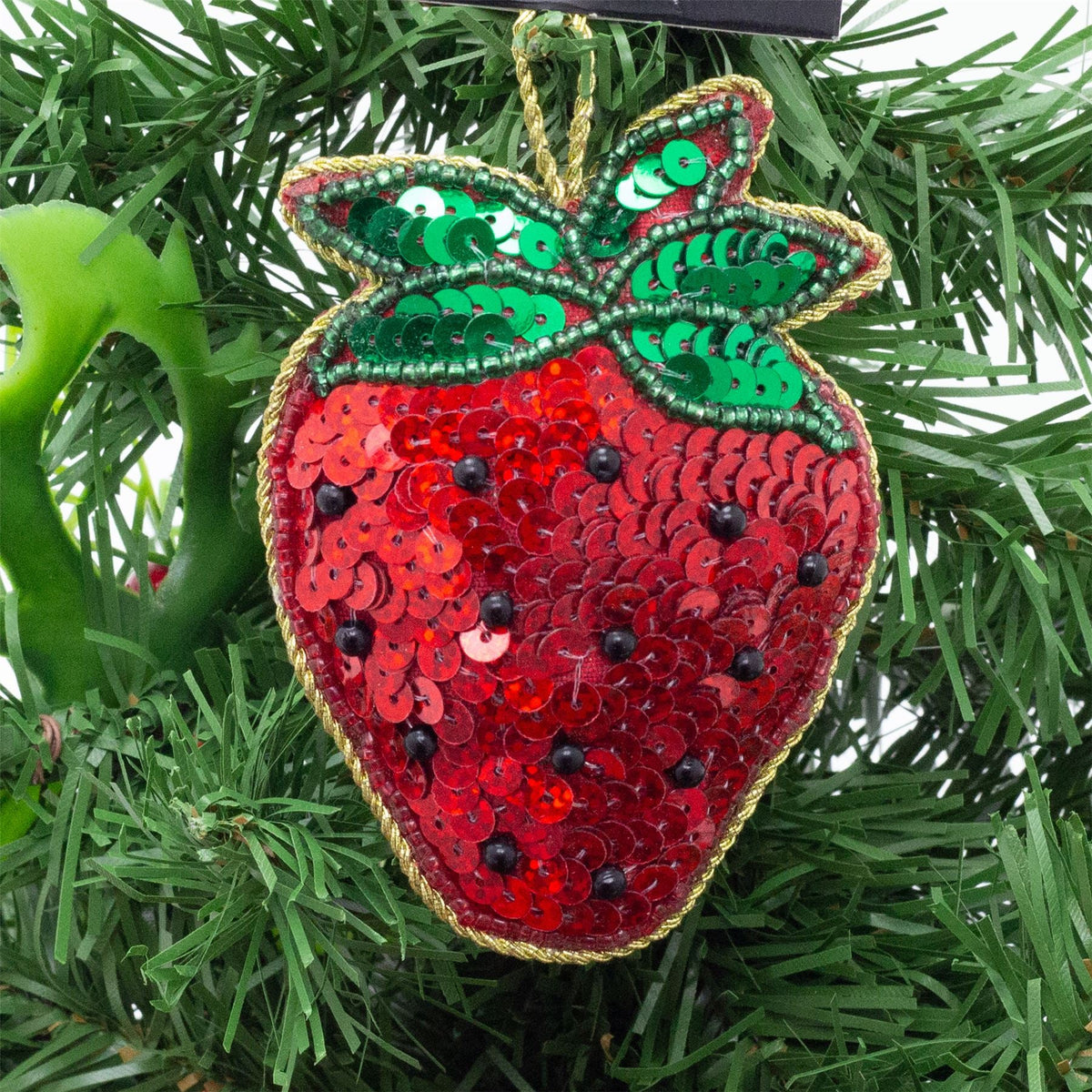 Strawberry Beaded Christmas Tree Bauble | Colourful Fruit-shaped Tree Ornaments Baubles - Tophatter Daily Deals