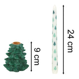 Green Fir Tree Candle Holder with Taper Candle | Festive Christmas Centrepiece Candle Holder - Tophatter Daily Deals