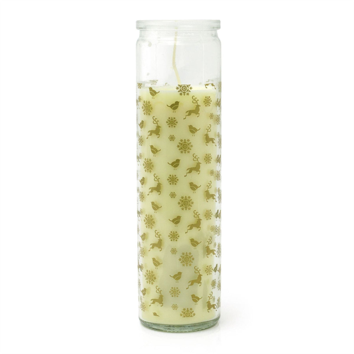 Christmas Advent Pillar Candle in Glass Jar | Traditional Christmas Candle 21cm Cream Candle - Tophatter Daily Deals