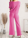 Long Sleeve Lounge Top and Drawstring Pants Set Loungewear Sets - Tophatter Daily Deals