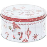 Set of 3 Christmas Gonk Storage Tins | 3-piece Gnome Round Kitchen Nesting Tins Biscuit Tin - Tophatter Daily Deals