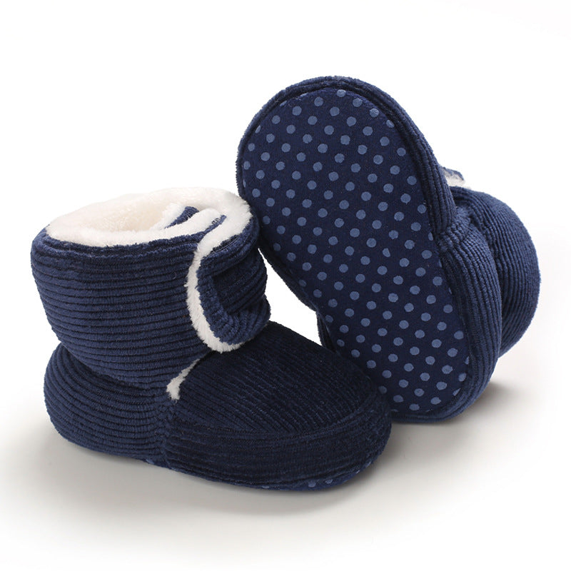 Baby Cotton Shoes, Soft Sole Baby Shoes, Casual Toddler Shoes Navy Blue 0 - Tophatter Daily Deals