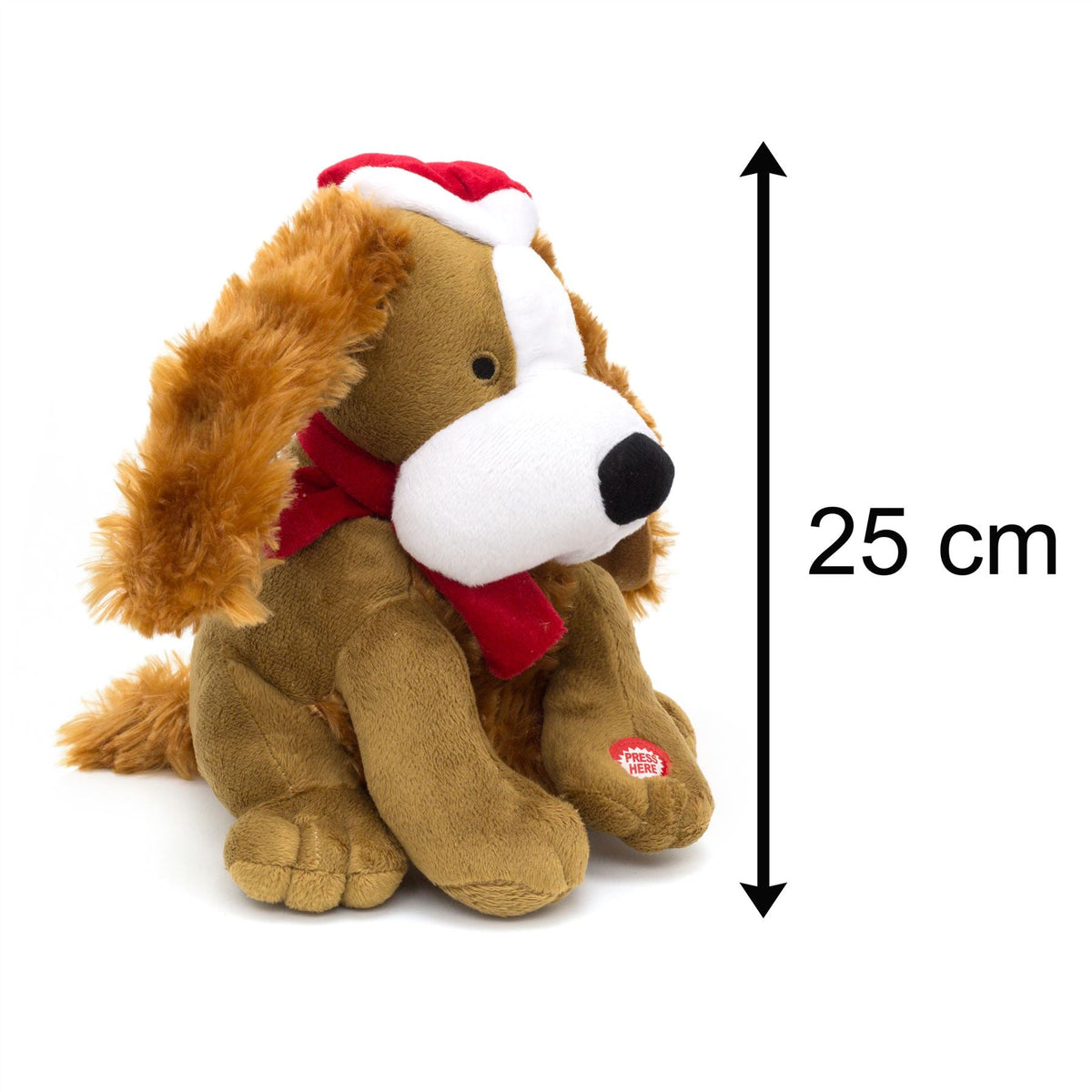 25cm Christmas Singing Dog Novelty Christmas Ornament | Animated Christmas Decorations | Musical Xmas Decorations - Colour Varies One Supplied Musical Decoration - Tophatter Daily Deals