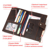 Men Genuine Leather RFID Anti-theft Passport Case Clutch Purse Hand Carry Card Holder Wallet Men Bags - Tophatter Daily Deals