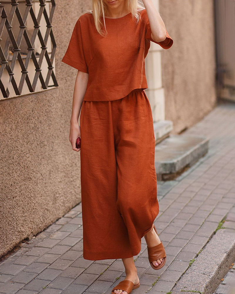 Loose Fit Two Piece Sets Caramel Two Pieces Sets - Tophatter Daily Deals