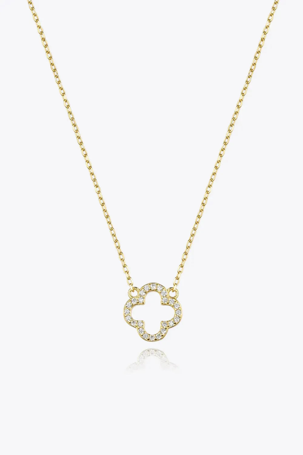 Inlaid Cubic Zirconia 925 Sterling Silver Necklace Gold One Size Necklaces - Tophatter Daily Deals