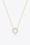 Inlaid Cubic Zirconia 925 Sterling Silver Necklace Gold One Size Necklaces - Tophatter Daily Deals