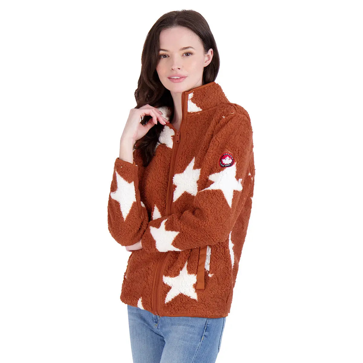 Canada Weather Gear Women's Full Zip Printed Sherpa Jacket Full Zip - Tophatter Daily Deals