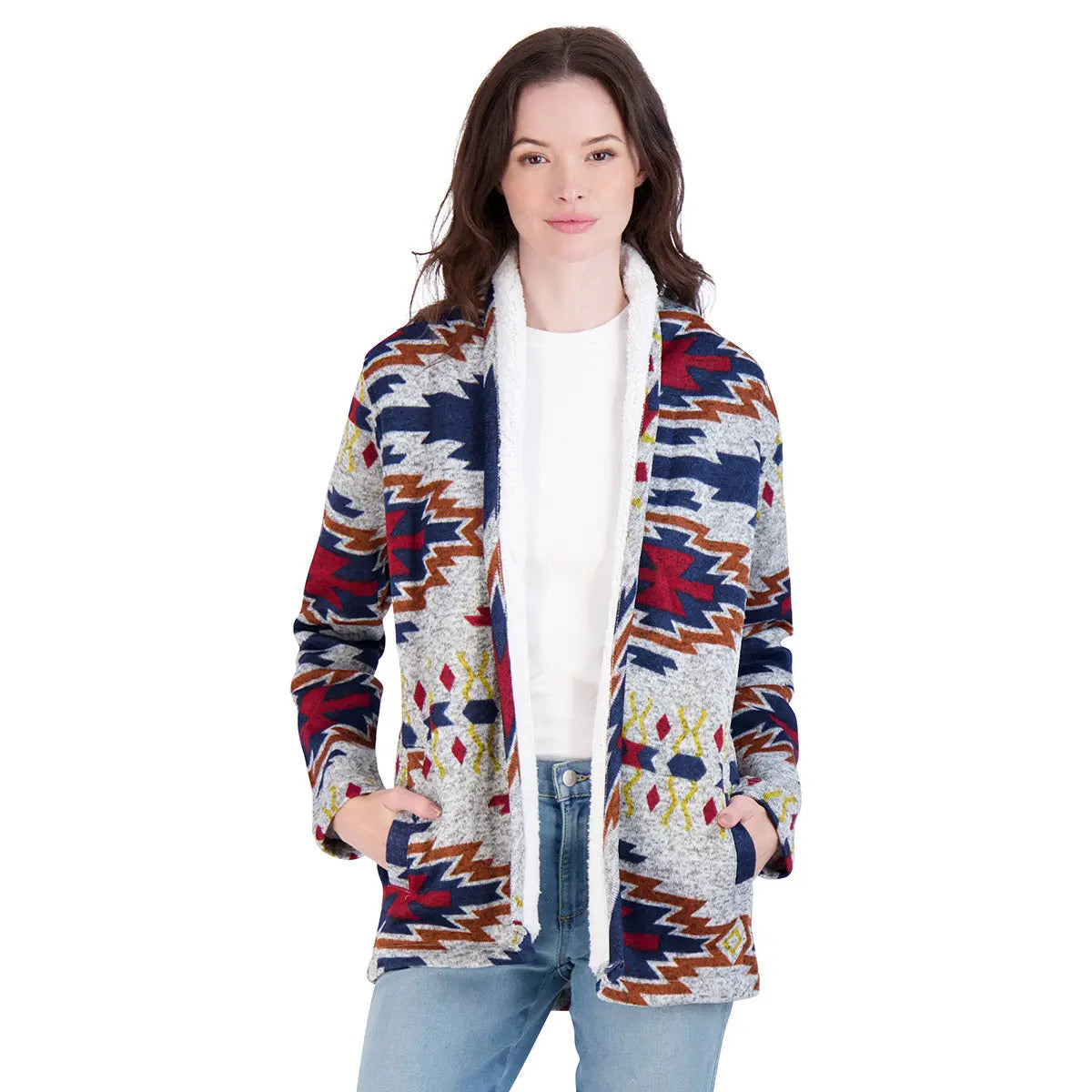 Canada Weather Gear Women's Fleece Cardigan Aztec Sweaters & Cardigans - Tophatter Daily Deals