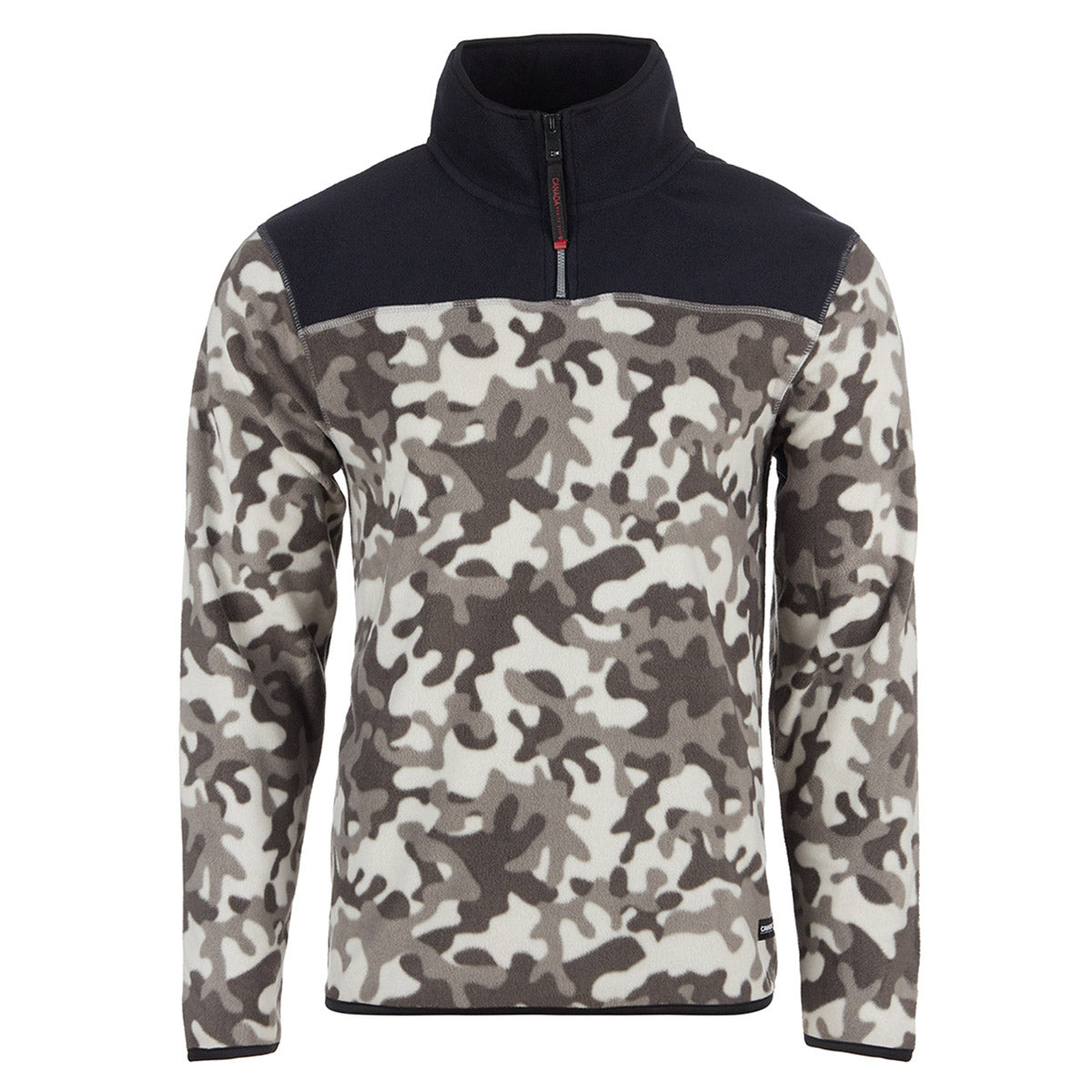 Canada Weather Gear Men's Colorblock 1/4 Zip Grey Camo Half Zip & Quarter Zip - Tophatter Daily Deals