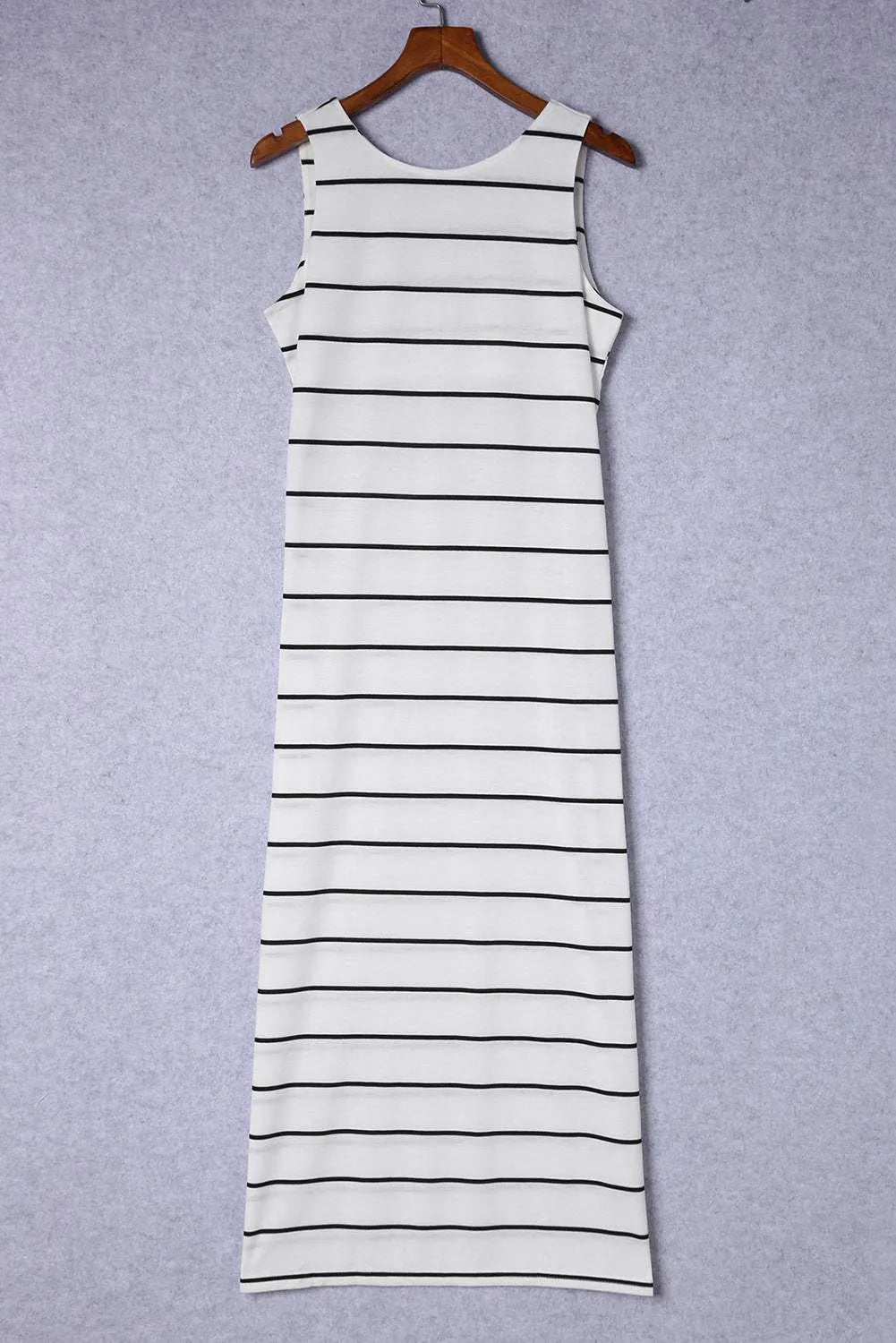 Striped Slit Sleeveless Maxi Dress Casual Dresses - Tophatter Daily Deals