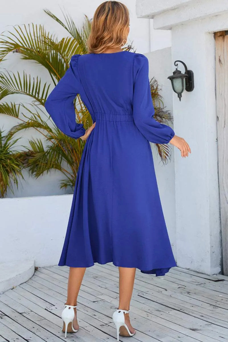 Twisted Long Sleeve Midi Dress Casual Dresses - Tophatter Daily Deals