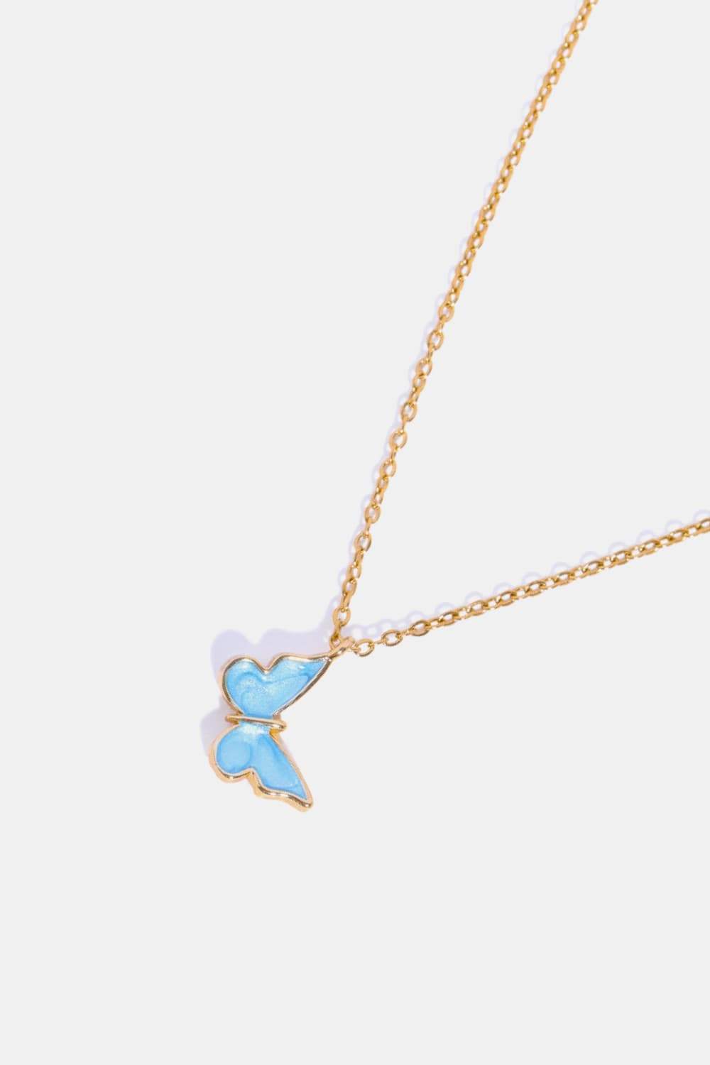 Butterfly Pendant Copper 14K Gold-Plated Necklace Necklaces - Tophatter Daily Deals