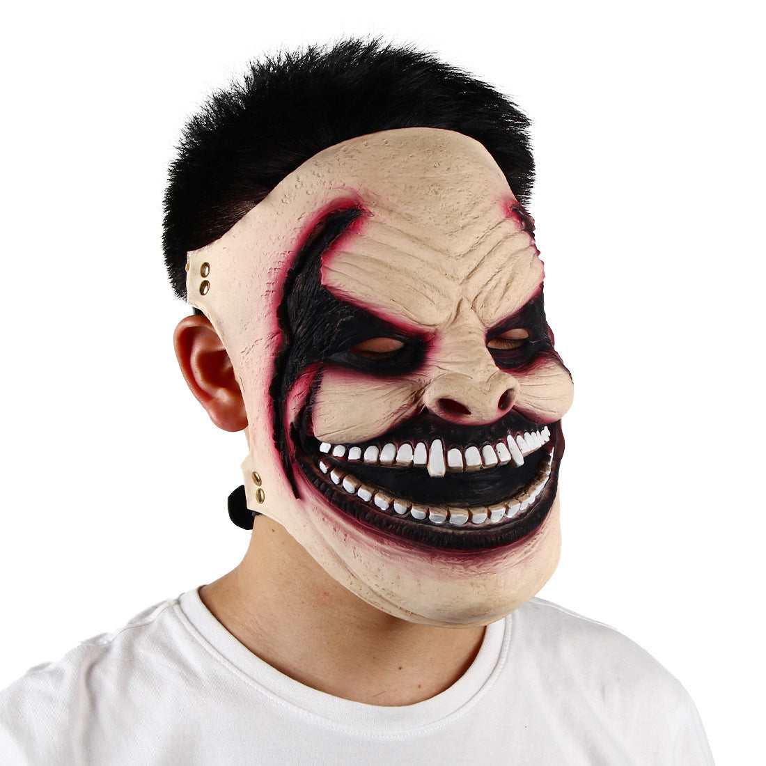 Half Face Bleeding Latex Mask Headgear Halloween 2025 3D Changing Face Moving Picture Frame - Tophatter Daily Deals