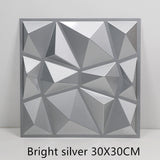 3D solid background wall panel Bright silver 30X30 0 - Tophatter Daily Deals