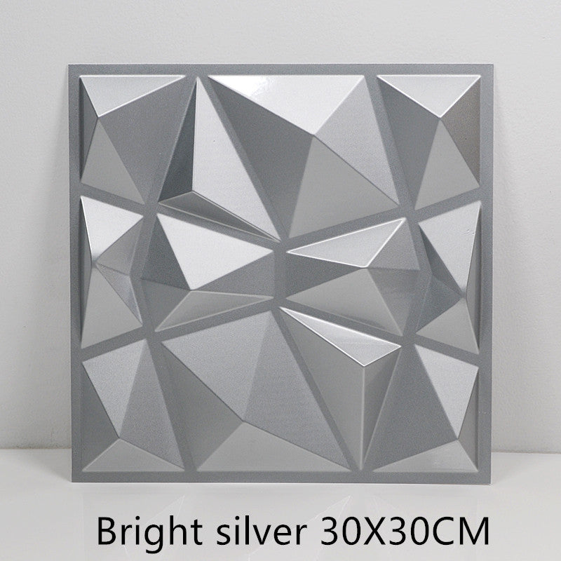 3D solid background wall panel Bright silver 30X30 0 - Tophatter Daily Deals