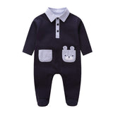 Bear pocket jumpsuit Navy Blue With collar 0 - Tophatter Daily Deals