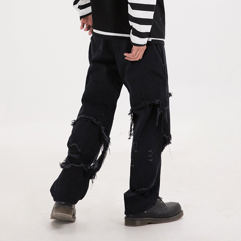 Black plus size loose jeans menswear 0 - Tophatter Daily Deals