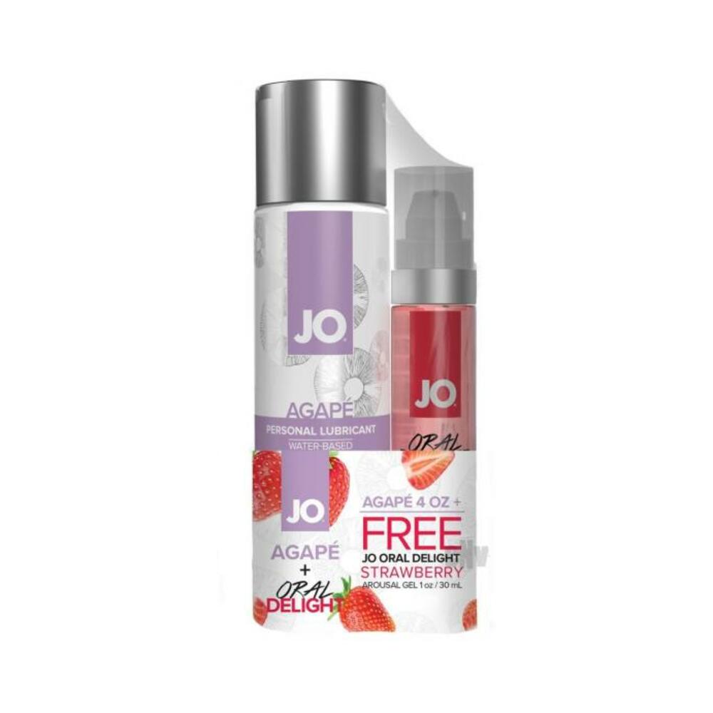 Jo Agape Water-based Lubricant 4 Oz. And Oral Delight Strawberry Arousal Gel 1 Oz. - Tophatter Daily Deals