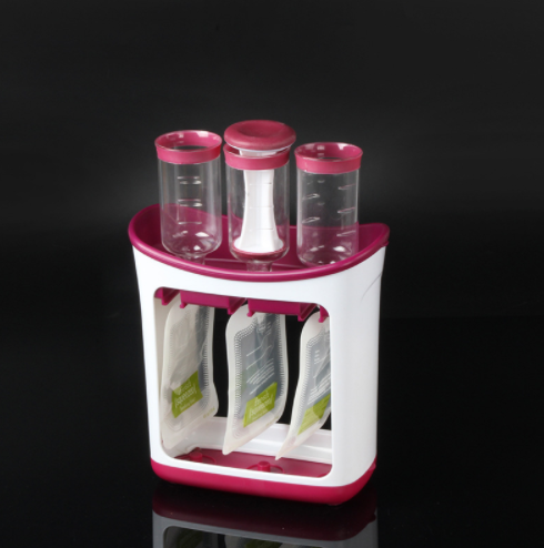 Baby Food Maker Squeeze Food Station Organic Food For Newborn Fruit Container Storage 1+10pcs 0 - Tophatter Daily Deals
