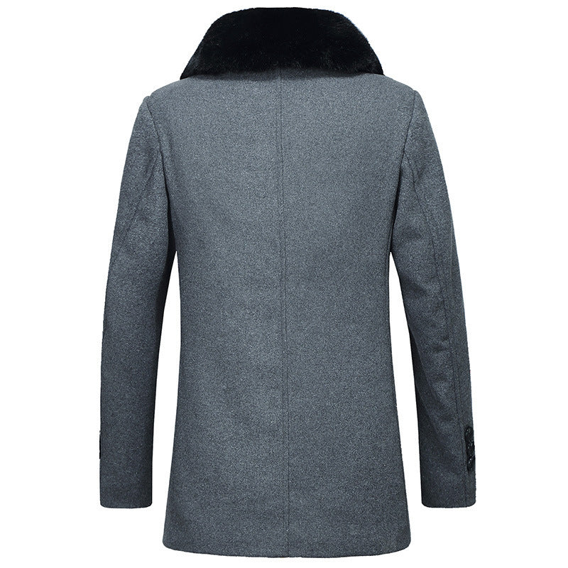 Warm Men's Wool Coat - Tailored Mid Thigh, Wool, For Winter 3D Changing Face Moving Picture Frame - Tophatter Daily Deals