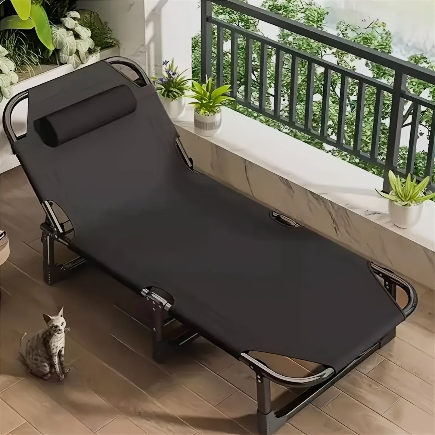 Sun Lounge Bed with Adjustable Recline Outdoor Recreation > Camping > Camp Furniture - Tophatter Daily Deals