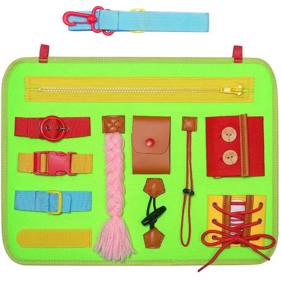 Baby learning dressing buckle zipper learning board 9 style 0 - Tophatter Daily Deals