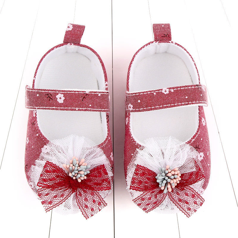 Bow lace non-slip toddler shoes 0 - Tophatter Daily Deals
