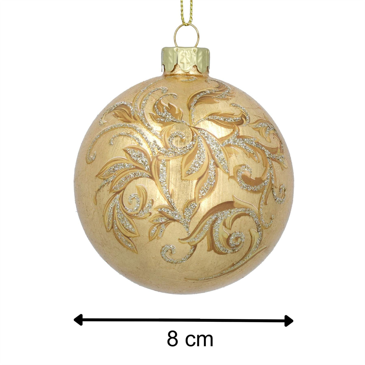 Gold Rococo Christmas Bauble | Baroque Christmas Tree Hanging Ornament - 8cm Baubles - Tophatter Daily Deals