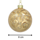 Gold Rococo Christmas Bauble | Baroque Christmas Tree Hanging Ornament - 8cm Baubles - Tophatter Daily Deals