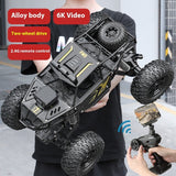 Alloy Remote Control Off-road Vehicle Four-wheel Climbing Rechargeable Racing Car 8K Camera Black 21cm 0 - Tophatter Daily Deals