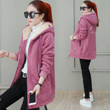Autumn Winter Coat Cardigan Winter Faux Lamb Fur Coat Purple Pink 0 - Tophatter Daily Deals