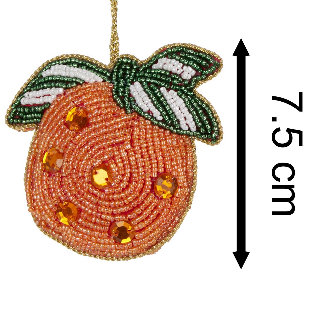 Orange Beaded Christmas Tree Bauble | Colourful Fruit-shaped Tree Ornaments Baubles - Tophatter Daily Deals