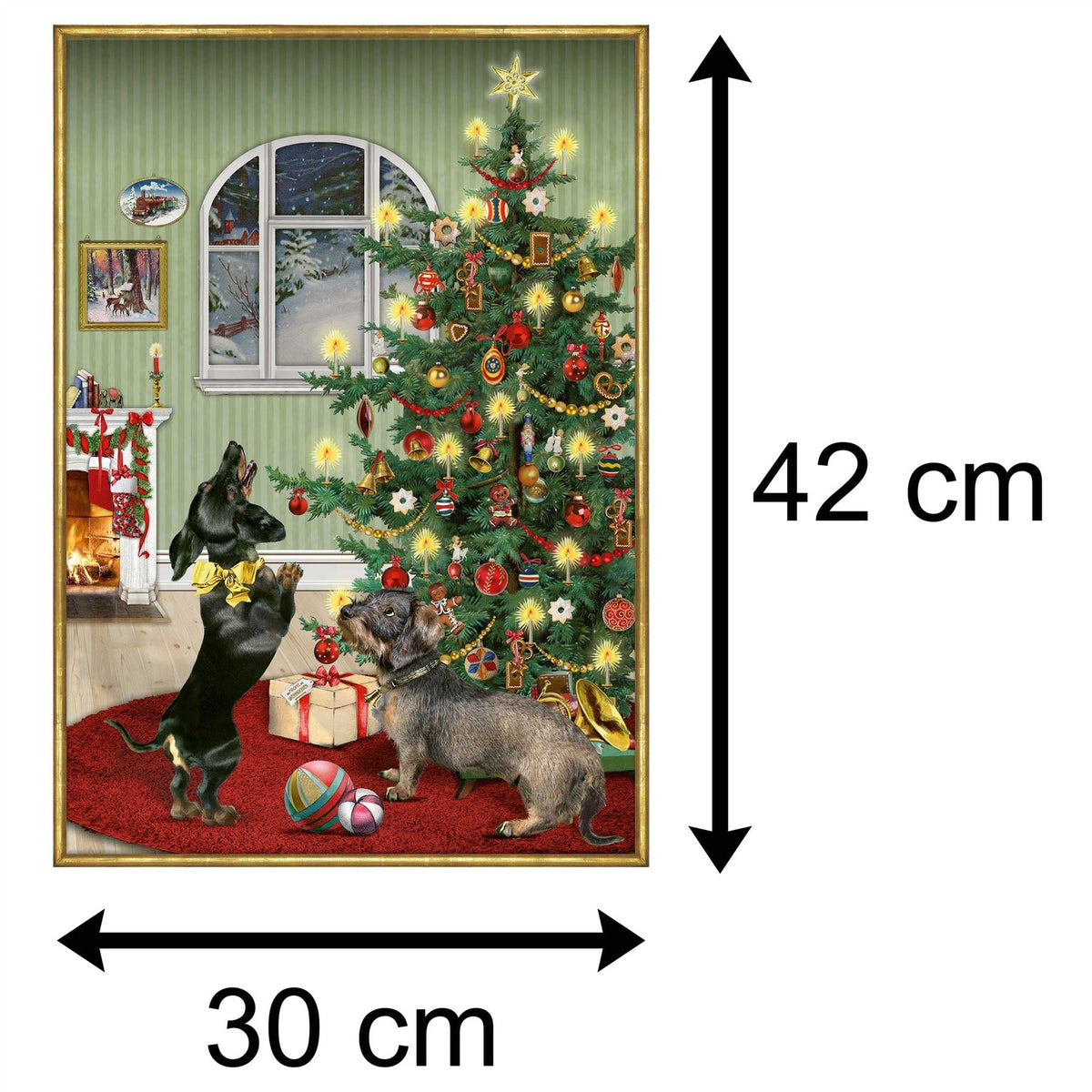 Traditional Christmas Advent Calendar | Dachshund Sausage Dog Advent Calendar | Christmas Puppy Picture Advent Calendar Advent Calendar - Tophatter Daily Deals