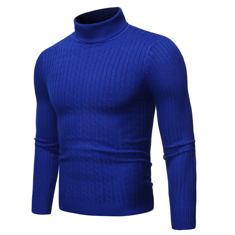 Fitted Men's Rollneck Sweater - Slim Cut, Cable Knit Winter 3D Changing Face Moving Picture Frame - Tophatter Daily Deals