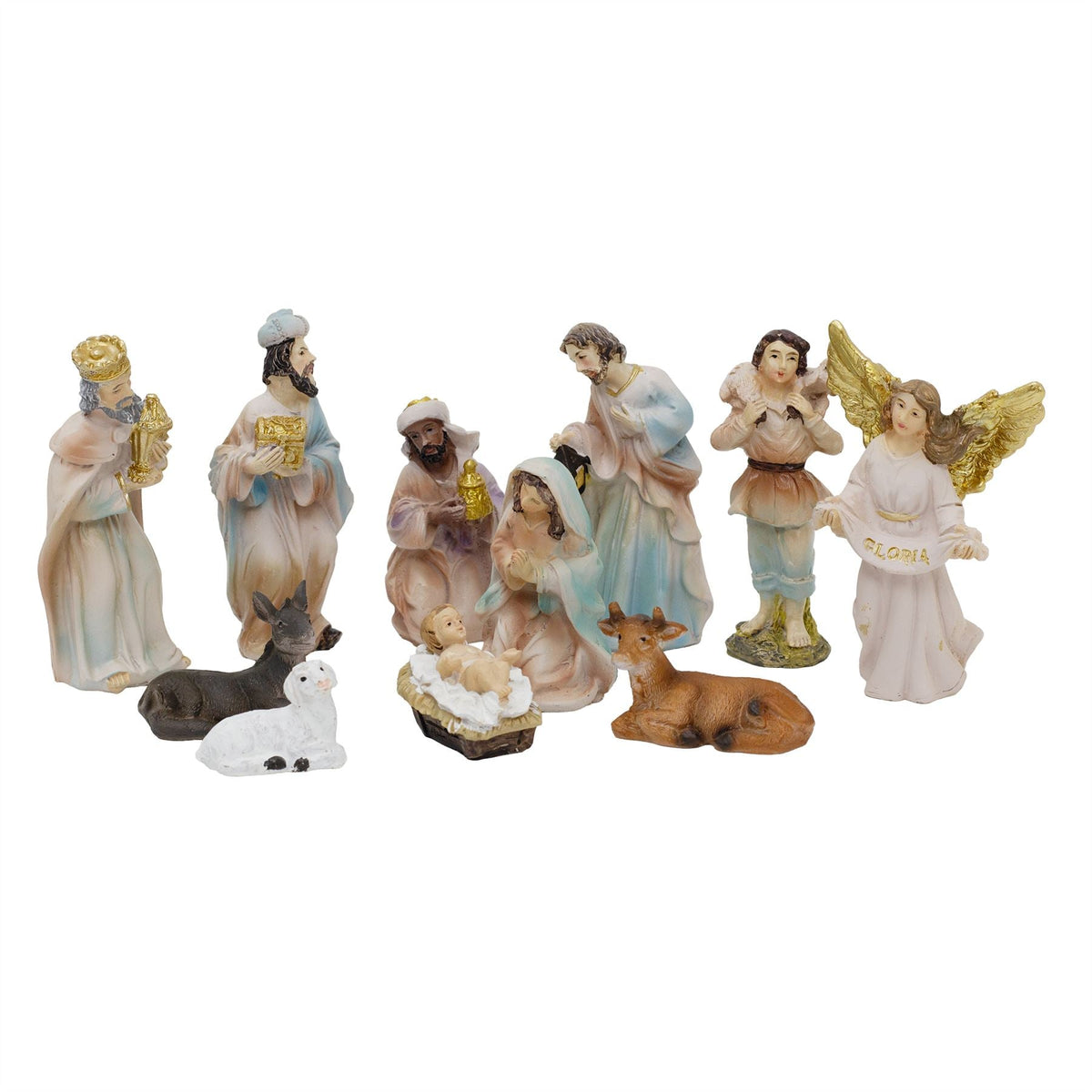 11-Piece Christmas Nativity Figurines | Traditional Holy Family Figures Set 8cm Nativity Set - Tophatter Daily Deals