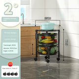360 Degree Rotating Kitchen Multifunctional Round Vegetable Shelf Black 2layer 0 - Tophatter Daily Deals