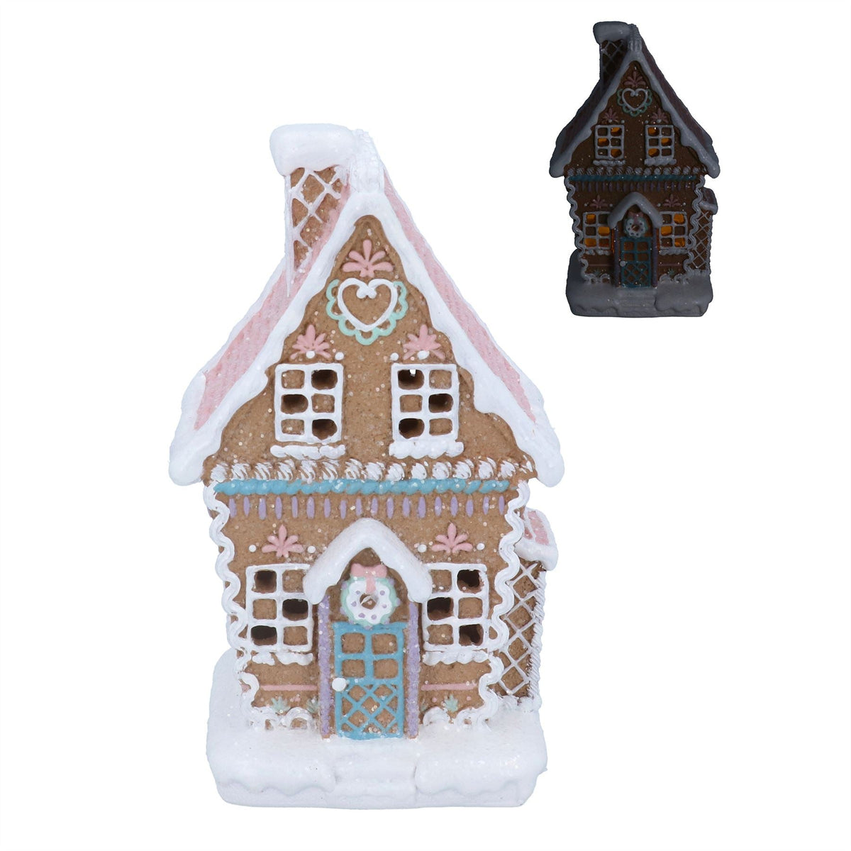 LED Gingerbread House | Light-Up Christmas Gingerbread House Ornament - 20cm Ornament - Tophatter Daily Deals
