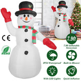 7.9ft Christmas Inflatable Giant Snowman Blow Up with LED Lights Hat Scarf Seasonal Decor - Tophatter Daily Deals