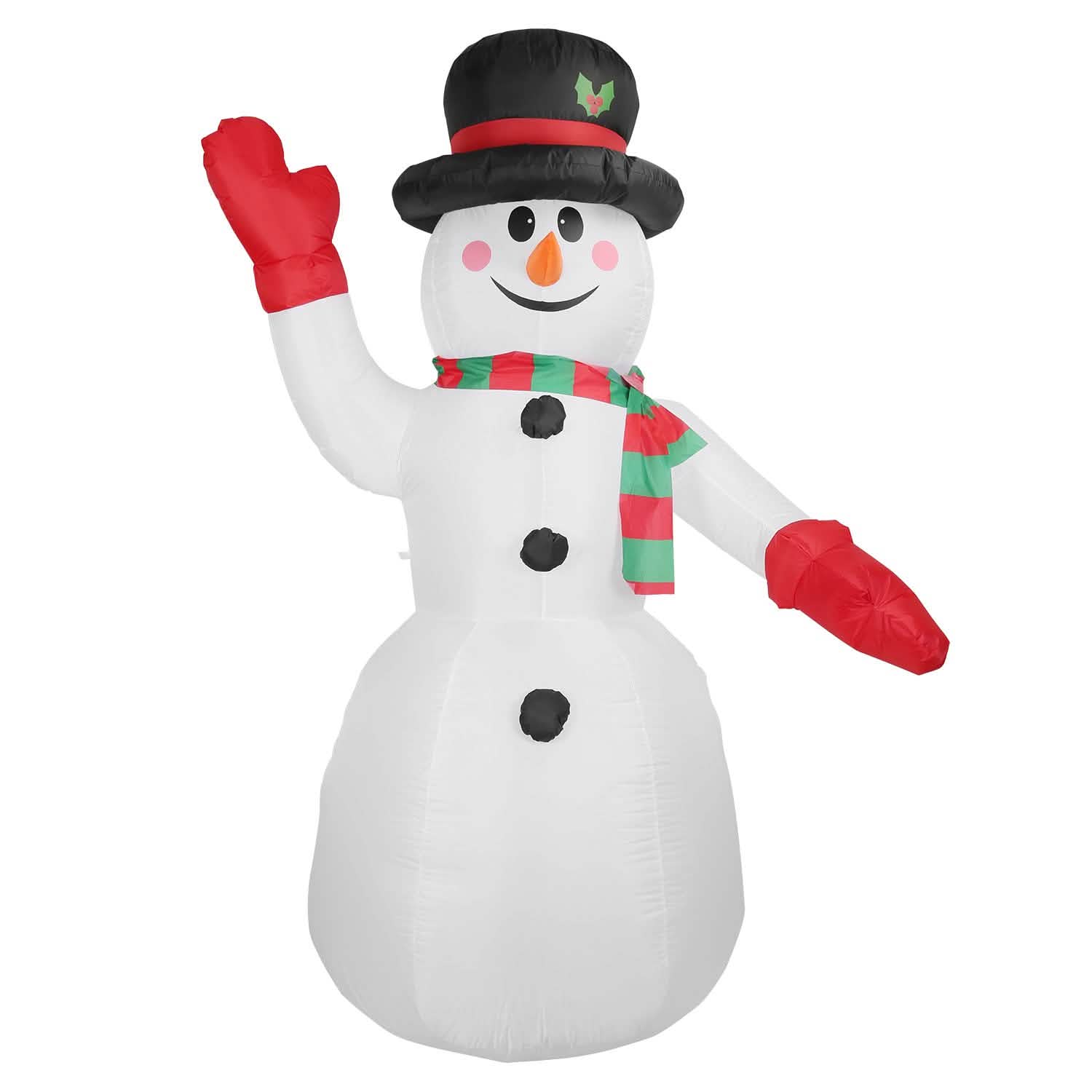 7.9ft Christmas Inflatable Giant Snowman Blow Up with LED Lights Hat Scarf Seasonal Decor - Tophatter Daily Deals