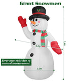 7.9ft Christmas Inflatable Giant Snowman Blow Up with LED Lights Hat Scarf Seasonal Decor - Tophatter Daily Deals