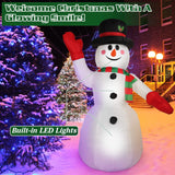 7.9ft Christmas Inflatable Giant Snowman Blow Up with LED Lights Hat Scarf Seasonal Decor - Tophatter Daily Deals