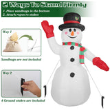 7.9ft Christmas Inflatable Giant Snowman Blow Up with LED Lights Hat Scarf Seasonal Decor - Tophatter Daily Deals
