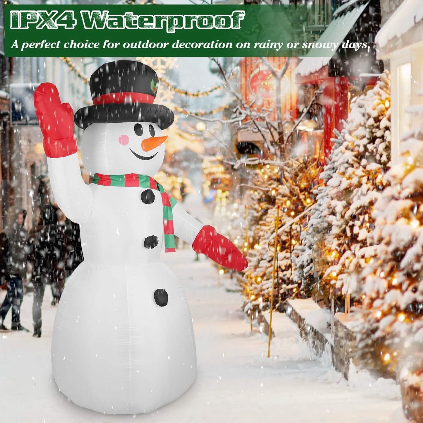 7.9ft Christmas Inflatable Giant Snowman Blow Up with LED Lights Hat Scarf Seasonal Decor - Tophatter Daily Deals