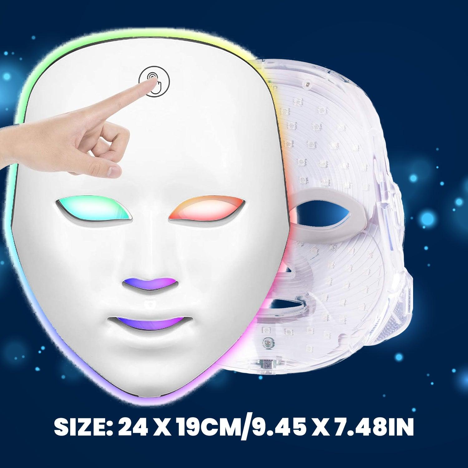 LED Face Mask - 7 Colors Facial LED Mask Photon Skin Therapy Rejuvenation Wireless Anti Aging UK Personal Care - Tophatter Daily Deals
